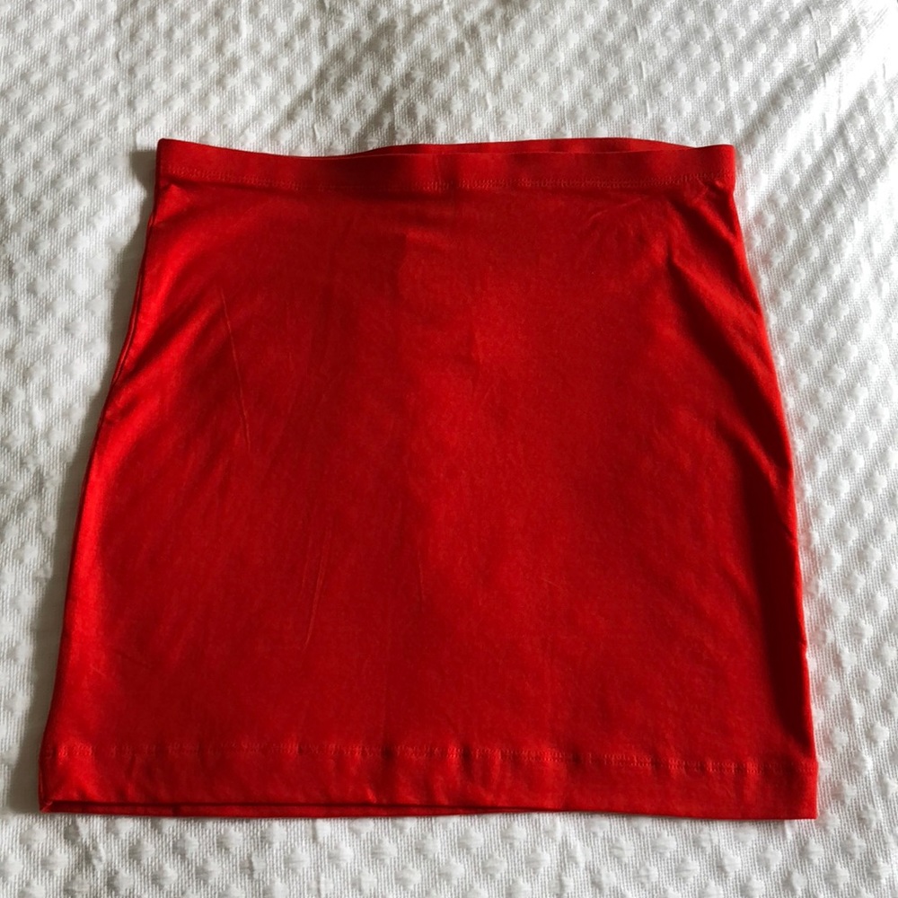 Orange mini skirt
